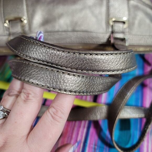 Michael Kors Rouched Gansevoort Bronze and Gold Tote or Large Hand Bag - Picture 10 of 16